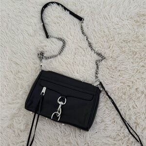 Rebecca Minkoff Black Crossbody Bag with Silver Chain